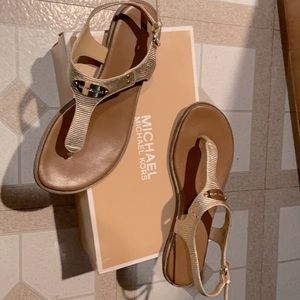Michael Kors thong gold sandals